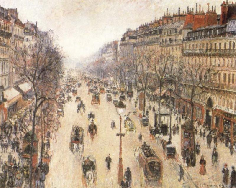 Camille Pissarro The Boulevard Montmartte on a Cloudy Morning oil painting image